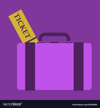 Backpack ticket for camping tourism cartoon vector image