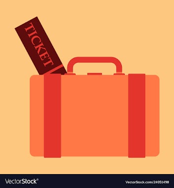 Backpack ticket for camping tourism cartoon vector image