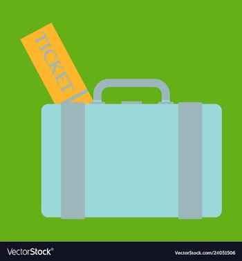 Backpack ticket for camping tourism cartoon vector image