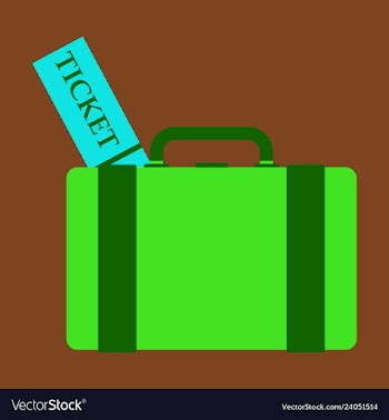 Backpack ticket for camping tourism cartoon vector image