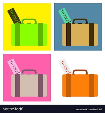 Backpack ticket for camping tourism cartoon vector image