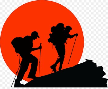 Backpacking Hiking Silhouette Clip art - trekking 