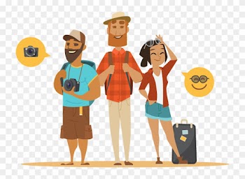 Backpacking Package Tour Tourism Cartoon - Tourist Cartoon Png