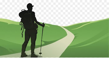 Backpacking Travel Bidezidor kirol Manufacturing Polytechnic Bandung - Vector Backpackers walking silhouette 