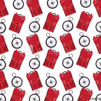 backpacks and compass camping background