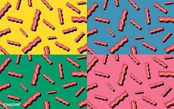 Bacon pattern food wallpaper illustration | Free stock vector - 487677