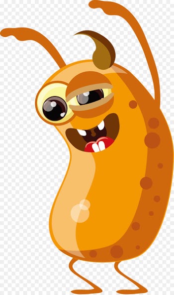 Bacteria Cartoon Eye Clip art - Yellow bug virus 