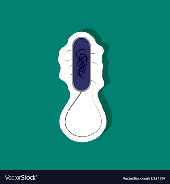 Bacteria paper sticker on stylish background vector image