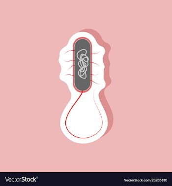 Bacteria paper sticker on stylish background vector image