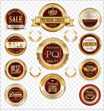Badge Euclidean vector Label - Round metal warranty badge 