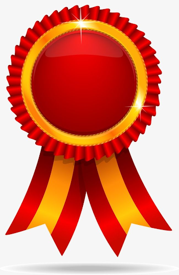 Badge, Label, Red, Red Ribbon PNG and Vector with Transparent ...