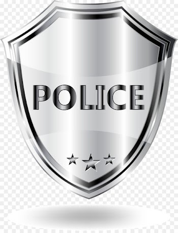 Badge Police officer - Gray metal texture shield 