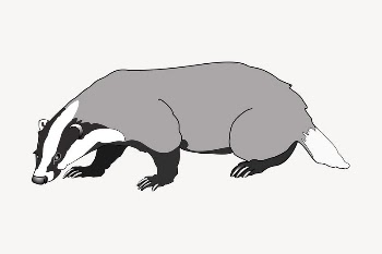 Badger, animal clipart, illustration vector. | Free Vector - rawpixel