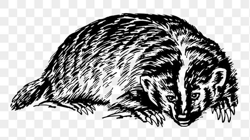 Badger png sticker illustration, transparent | Free PNG - rawpixel