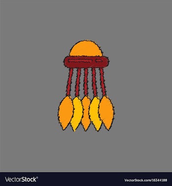 Badminton equipment in hatching style vector image