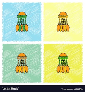 Badminton equipment in hatching style vector image