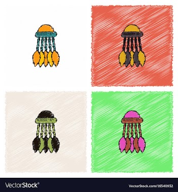 Badminton equipment in hatching style vector image