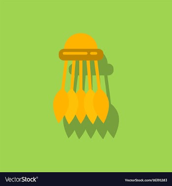 Badminton equipment in sticker style vector image
