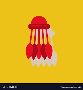 Badminton equipment in sticker style vector image