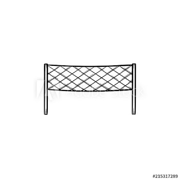 Badminton net hand drawn outline doodle icon