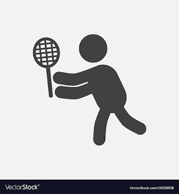 Badminton player in action logo - super lightning vector image