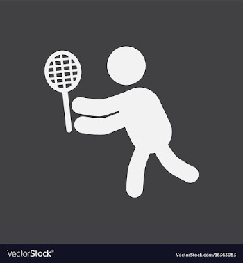 Badminton player in action logo - super lightning vector image
