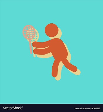 Badminton player in action logo - super lightning vector image
