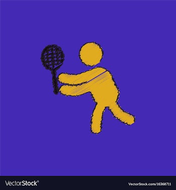 Badminton player in action logo - super lightning vector image