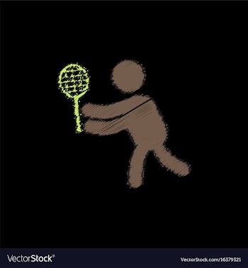 Badminton player in action logo - super lightning vector image