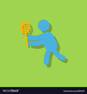 Badminton player in action logo - super lightning vector image