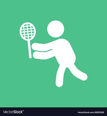 Badminton player in action logo - super lightning vector image