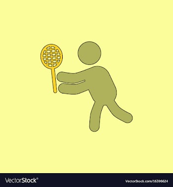 Badminton player in action logo - super lightning vector image