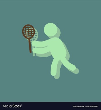 Badminton player in action logo - super lightning vector image