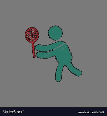 Badminton player in action logo - super lightning vector image