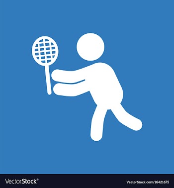 Badminton player in action logo - super lightning vector image