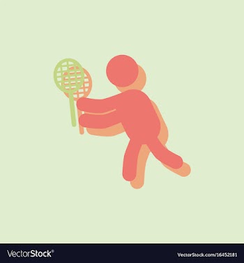 Badminton player in action logo - super lightning vector image
