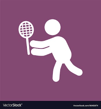 Badminton player in action logo - super lightning vector image