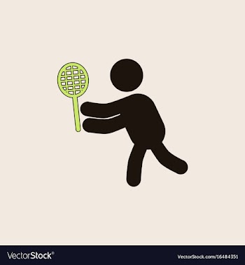 Badminton player in action logo - super lightning vector image