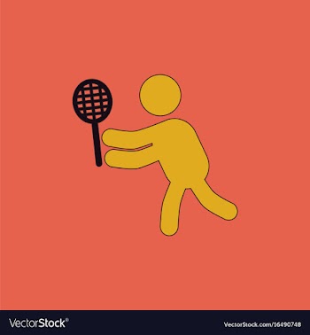 Badminton player in action logo - super lightning vector image