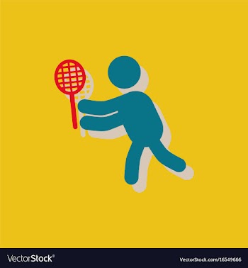 Badminton player in action logo - super lightning vector image