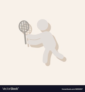 Badminton player in action logo - super lightning vector image