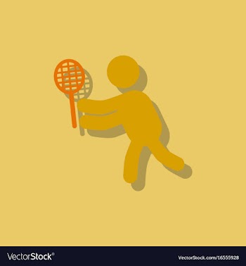 Badminton player in action logo - super lightning vector image