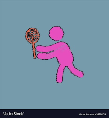 Badminton player in action logo - super lightning vector image