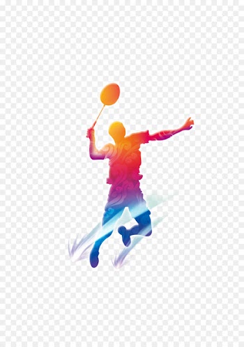 Badminton - Silhouettes of people playing badminton 
