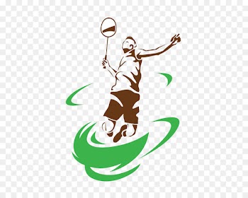 Badminton Smash Logo Illustration - Badminton player HD buckle material 