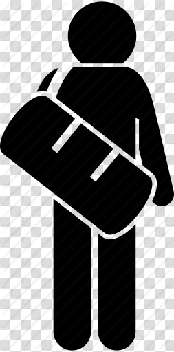 Bag, barrel, carrying, man icon