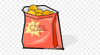 Bag Of Chips Royalty Free Vector Clip Art Illustration - Junk Foods Clip Art