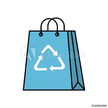 bag paper with arrows symbol ecology design