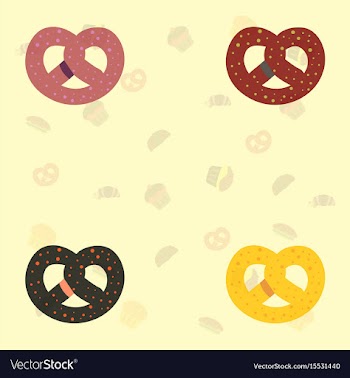 Bagel set icons vector image