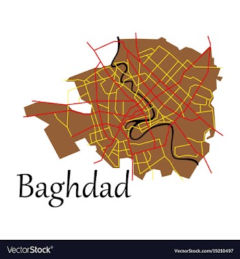 Baghdad city map - iraq flat isolated on vector image